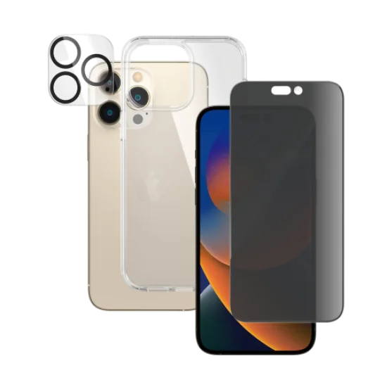 PanzerGlass iPhone 14 6.7" Pro Max Bundle Privacy (Screen Protector + Camera Lense+ HardCase)