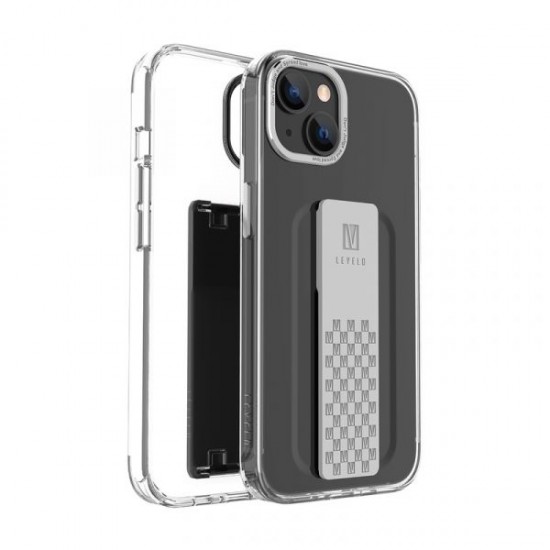 Levelo Graphia IMD Clear Case With Extra Grip For IPhone 14 Silver