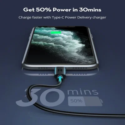 RAVPower TypeC-Lightning Cable 1m  TPE Black