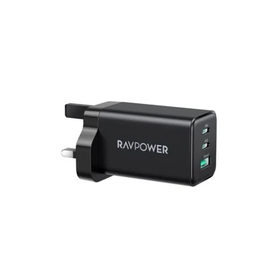 RAVPower PD 65 Watts 3-Port Wall Charger Black