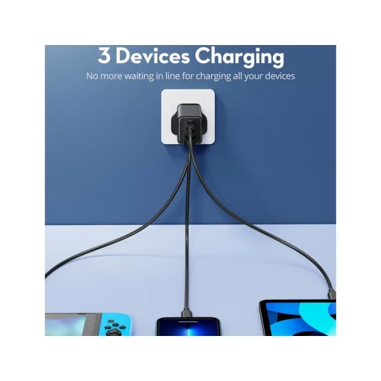 RAVPower PD 65 Watts 3-Port Wall Charger Black