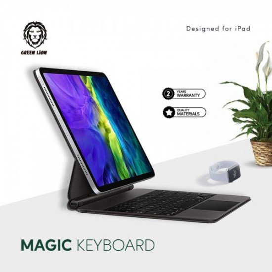 لوحة مفاتيح جرين لاين ماجيك لجهاز iPad 12.9 (عربي / إنجليزي) 500 مللي أمبير - أسود