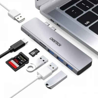 Adapter 7 In 1 Macbook Air For Macbook Pro/Air 13-16&rdquo;2016-2020, Macbook Choetech - Grey
