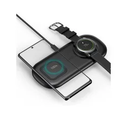 CHOETECH 2 in 1 Wireless Charger, 10W Max Wireless Charging Pad with Adapter for Galaxy Watch