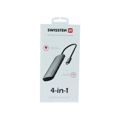Adapter 4 In 1 Usb-C Hub Swissten - Grey