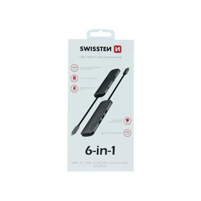 Adapter 7 In 1 Usb-C Hub Swissten - Grey