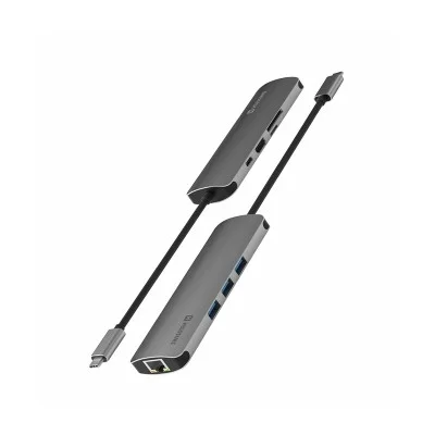Adapter 8 In 1 Usb-C Hub Swissten - Grey