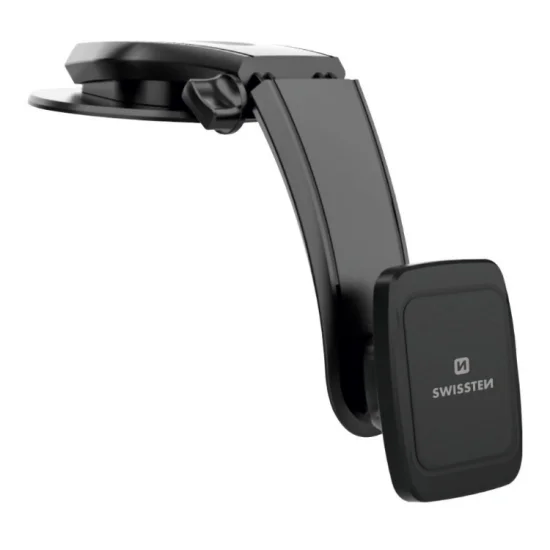 Swissten Dashboard Universal Magnetic Car Holder for Smartphones and Tablets-Black