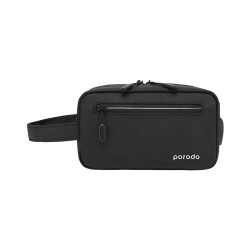 Porodo 8.2 Inch Water Resistant Multi Compartment Storage Bag with 2A USB Charging Outlet - Black