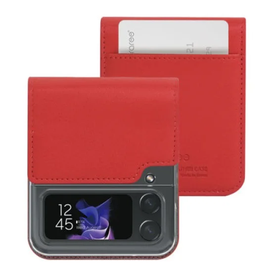 Cover Samsung Flip4 Mustang Diary Tangerine Red Card Slot Case Araree - Red