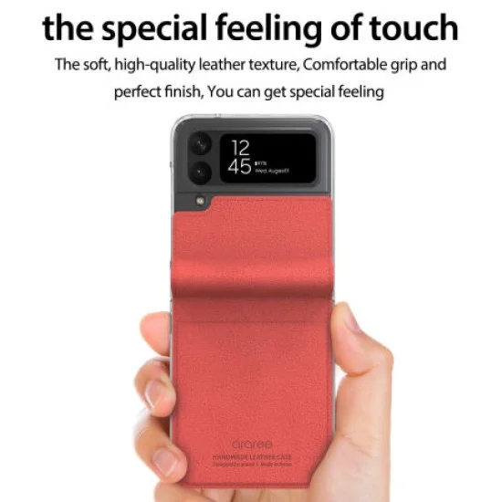Cover Samsung Flip4 Mustang Diary Tangerine Red Card Slot Case Araree - Red