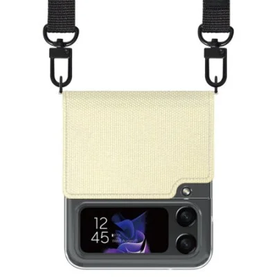 Cover Samsung Z Flip 4 Canvas Diary Case With Adjustable Shoulder Strap Araree