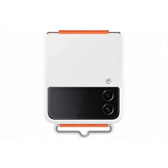 Cover Samsung Flip 4 Silicone With Strap - White