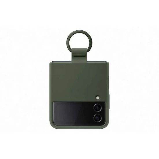Cover Samsung Z Flip 4 SILICONE Case WITH RING - KHAKI