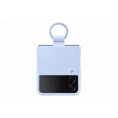 Cover Samsung Z Flip 4 SILICONE Case WITH RING - Arctic Blue