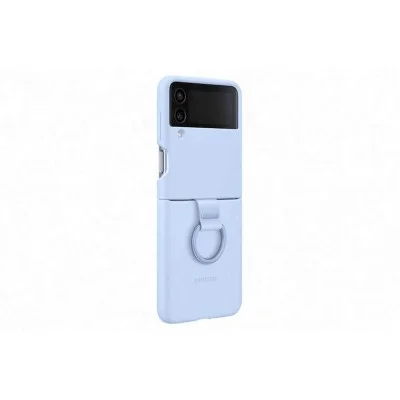 Cover Samsung Z Flip 4 SILICONE Case WITH RING - Arctic Blue