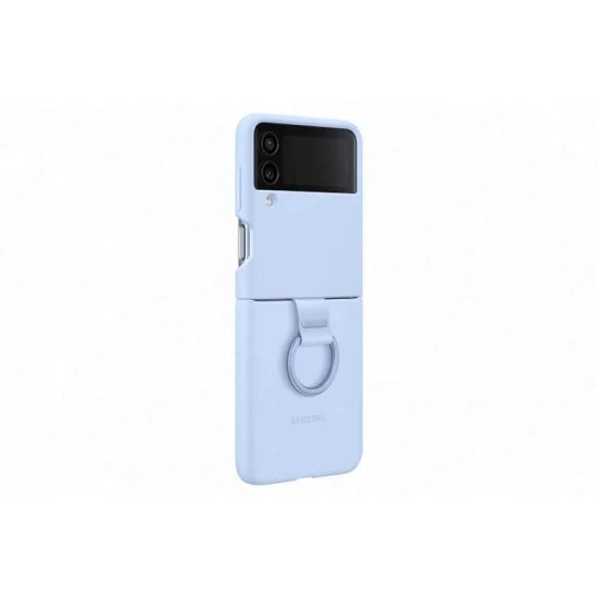 Cover Samsung Z Flip 4 SILICONE Case WITH RING - Arctic Blue