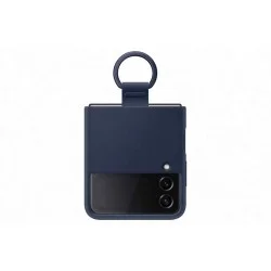 Cover Samsung Z Flip 4 SILICONE Case WITH RING - Navy