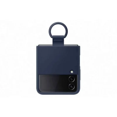 Cover Samsung Z Flip 4 SILICONE Case WITH RING - Navy