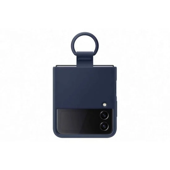 Cover Samsung Z Flip 4 SILICONE Case WITH RING - Navy