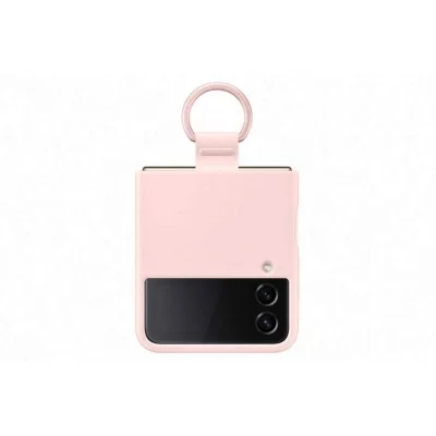 Cover Samsung Z Flip 4 SILICONE Case WITH RING - Pink