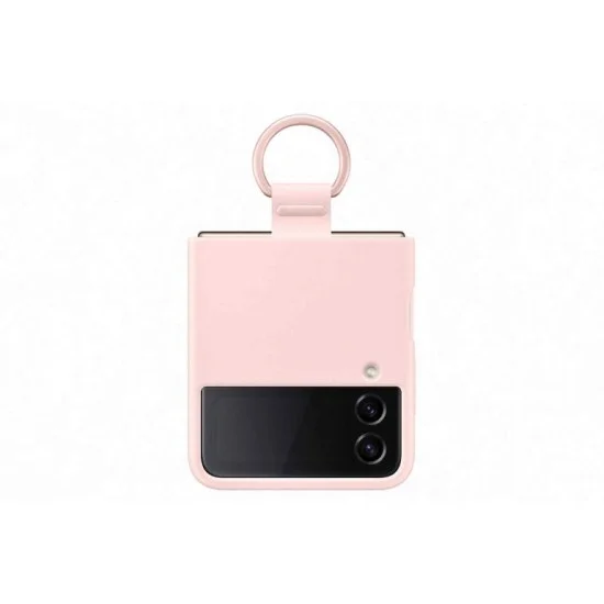 Cover Samsung Z Flip 4 SILICONE Case WITH RING - Pink