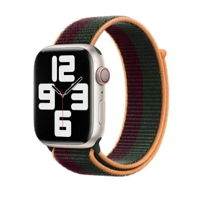 Apple Watch Strap 45Mm Sport Loop - Dark Cherry/Forest Green