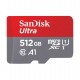 بطاقة الذاكرة ألترا اندرويد ميكرو إس دي مع محول بسعة 512 جيجا بايت من سانديسك - الفئة ١٠ - سرعة قراءة 120 ميجابايت بالثانية