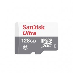 بطاقة الذاكرة ألترا اندرويد ميكرو إس دي مع محول بسعة 128 جيجا بايت من سانديسك - الفئة ١٠ - سرعة قراءة 100 ميجابايت بالثانية