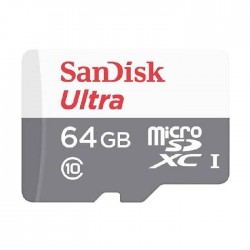 بطاقة الذاكرة ألترا اندرويد ميكرو إس دي مع محول بسعة 64 جيجا بايت من سانديسك - الفئة ١٠ - سرعة قراءة 100 ميجابايت بالثانية
