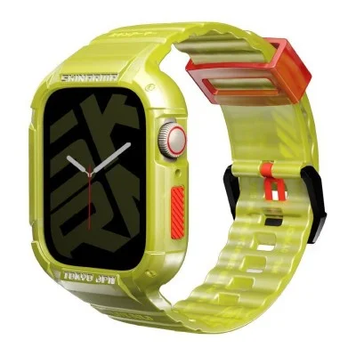 SkinArma Saido 2-In-1 Apple Watch Strap + Case 45/44 mm- Neon Yellow