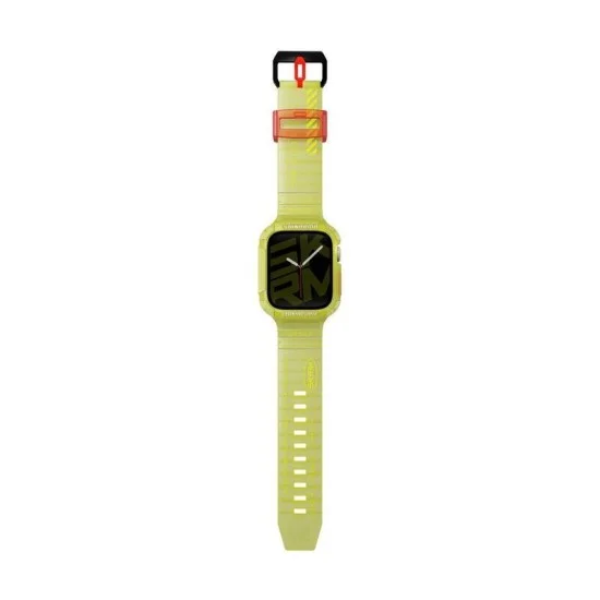 SkinArma Saido 2-In-1 Apple Watch Strap + Case 45/44 mm- Neon Yellow
