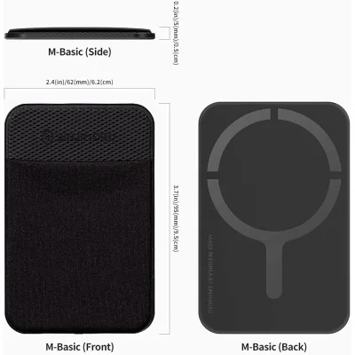 Sinjimoru M-Flap Magnetic Wallet for Apple MagSafe - Black