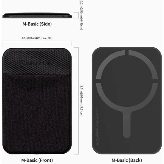 Sinjimoru M-Flap Magnetic Wallet for Apple MagSafe - Black