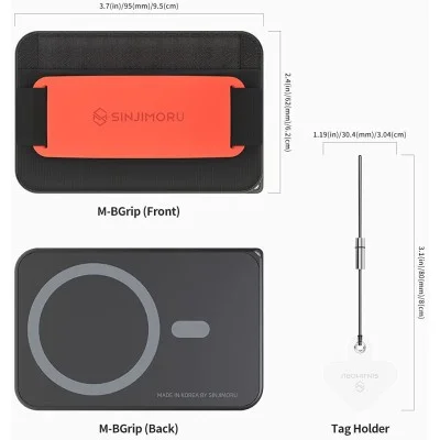 Sinjimoru M-BGrip 3 in 1 Magnetic Wallet - Clementine