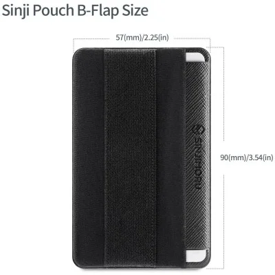 Sinjimoru Sinji Pouch B-Flap Phone Grip Credit Card Holder with Flap - Black