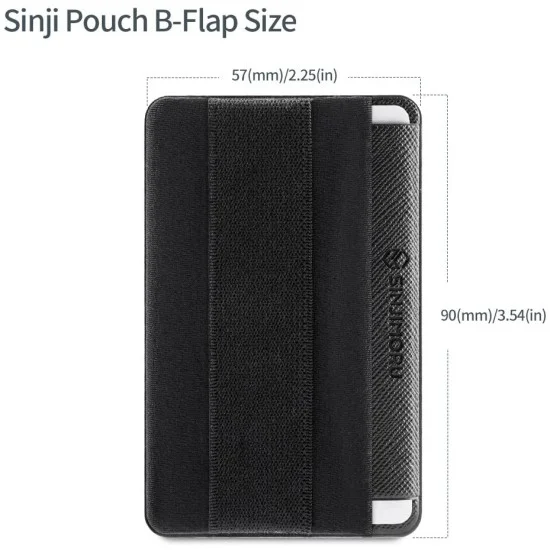 Sinjimoru Sinji Pouch B-Flap Phone Grip Credit Card Holder with Flap - Black
