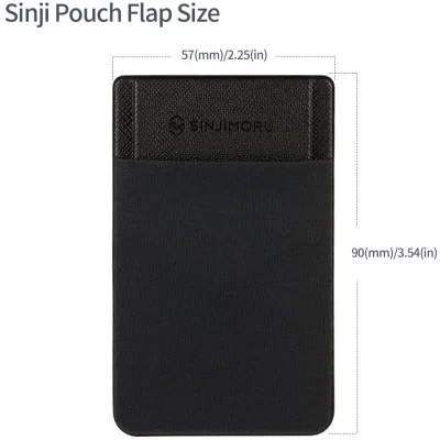 Sinjimoru Sinji Pouch Flap Secure Card Holder for back of phone-Black