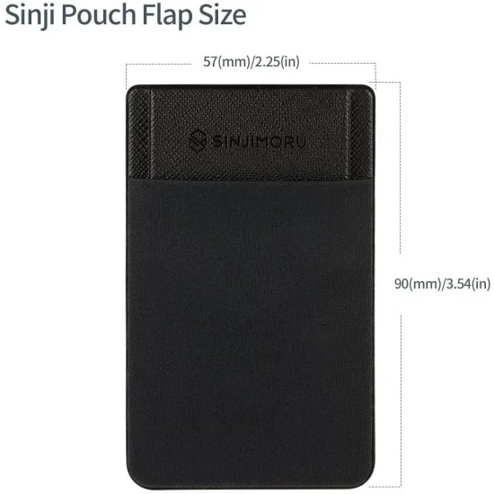 Sinjimoru Sinji Pouch Flap Secure Card Holder for back of phone-Black