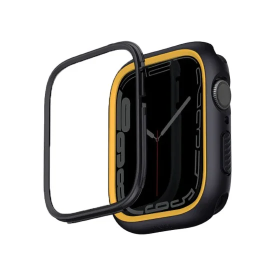 UNIQ Moduo Apple Watch Case with Interchangeable PC Bezel 41/40mm (Midnight Black/Mustard)