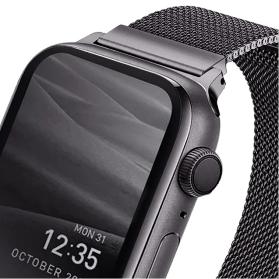 يونيك حزام من الفولاذ الشبكي من دانتي ميلانيز لساعة أبل 44 ملم - جرافيت