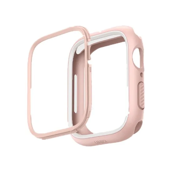 UNIQ Moduo Apple Watch Case with Interchangeable PC Bezel 45/44mm - (Pink / White)
