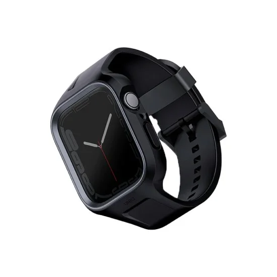 Uniq Monos 2-in-1 Apple Watch Strap With Hybrid Case 45/44mm - BLACK