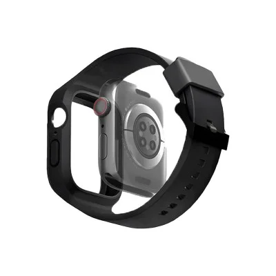 Uniq Monos 2-in-1 Apple Watch Strap With Hybrid Case 45/44mm - BLACK