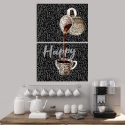 2 canvases in an attractive way for coffee lovers