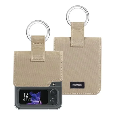 Cover Samsung Z Flip 4 Ring Diary Case Araree - Beige