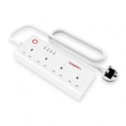 POWERO+ WIFI SMART POWER STRIP EXTENSION SOCKET 4 WAY 4 USB PORTS - WHITE