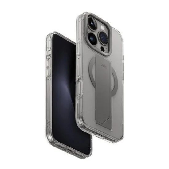 Cover Iphone 16 Pro Hybrid Heldro Max Magsafe Case With Camera Stand  Uniq - Lucent Clear