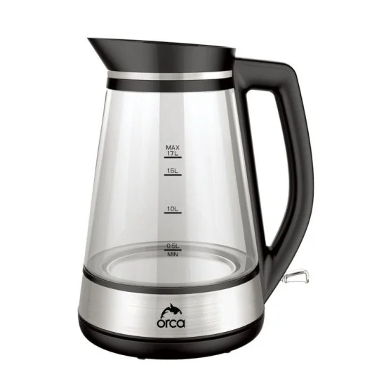 Orca Glass Kettle/1.7L/1850W/Auto Off - Silver