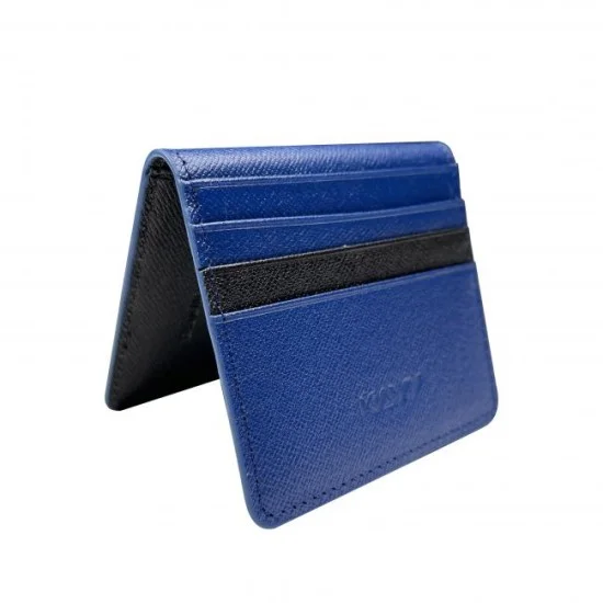 Kavy Slim Wallet Front Pocket Leather (Blue)